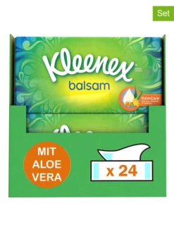 Kleenex 12er-Set: Taschentücher "Balsam Aloe Vera & Calendula" - 12x 56 Stück -PureGlow Verkäufe kleenex 12er set taschentucher balsam aloe vera and calendula 12x 56 stuck 2