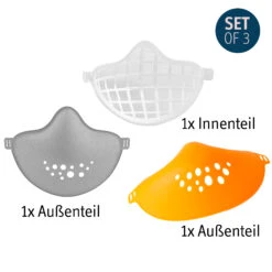 HI - Mund- Und Nasen- Mask + Ersatz Außenteil In Organic Grey
