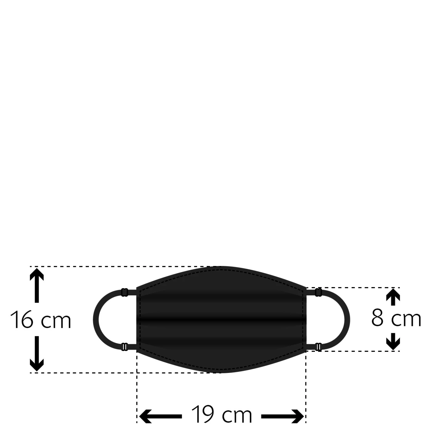Gesichtsmaske "Rechteck" In Schwarz 2 Gesichtsmaske "Rechteck" In Schwarz – Bild 2