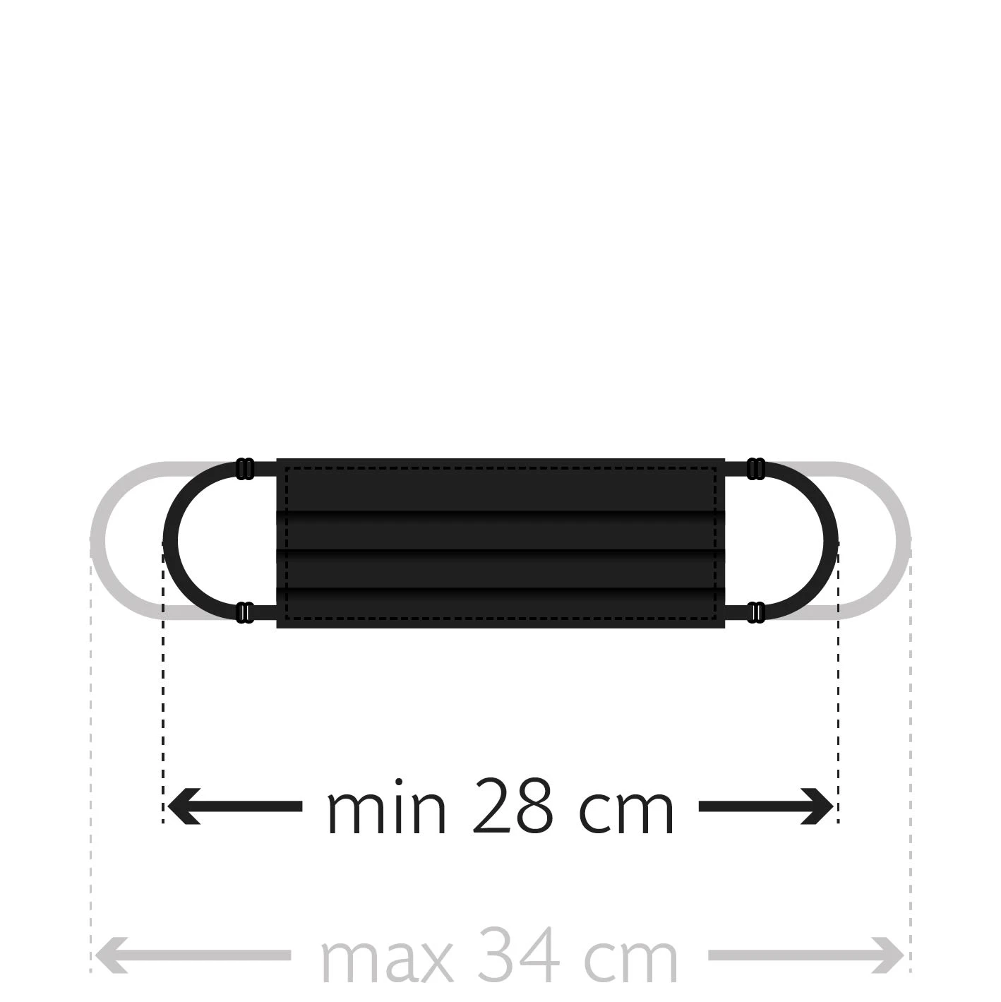 Gesichtsmaske "Rechteck" In Schwarz 3 Gesichtsmaske "Rechteck" In Schwarz – Bild 3