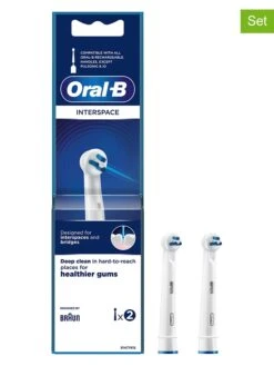 Oral B 2er-Set: Ersatz-Bürstenköpfe "Oral-B Interspace" In Weiß