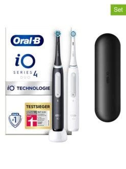 Oral B 2tlg. Set: Elektr. Zahnbürsten "iO Series 4" In Weiß/ Schwarz
