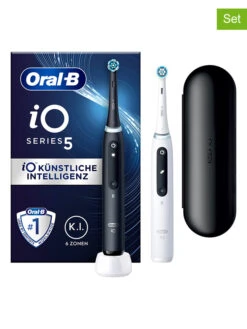 Oral B 2tlg. Set: Elektr. Zahnbürsten "iO Series 5" In Weiß/ Schwarz