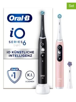 Oral B 2tlg. Set: Elektr. Zahnbürsten "iO Series 6" In Rosa/ Schwarz