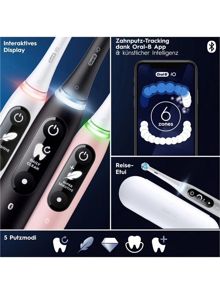 Oral B 2tlg. Set: Elektr. Zahnbürsten "iO Series 6" In Rosa/ Schwarz 6 Oral B 2tlg. Set: Elektr. Zahnbürsten "iO Series 6" In Rosa/ Schwarz – Bild 6