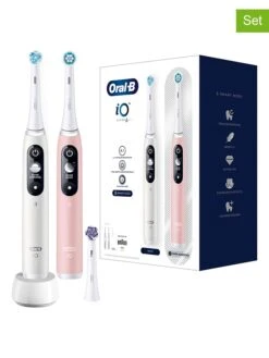 Oral B 2tlg. Set: Elektr. Zahnbürsten "iO Series 6" In Rosa/ Weiß