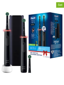 Oral B 2tlg. Set: Elektr. Zahnbürsten "Pro 3 3900" In Schwarz