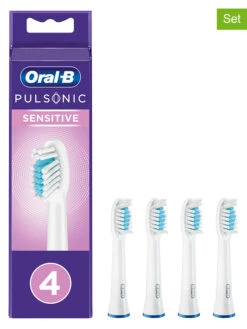Oral B 4er-Set: Ersatz-Bürstenköpfe "Pulsonic Sensitive" In Weiß