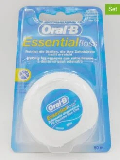 Oral B 6er-Set: Zahnseiden "Essential Floss Ungewachst", Je 50 M