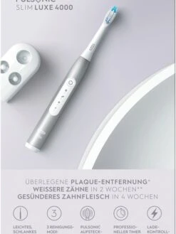 Oral B Schallzahnbürste "Pulsonic Slim Luxe 4000" In Silber -PureGlow Verkäufe oral b schallzahnburste pulsonic slim luxe 4000 in silber 3