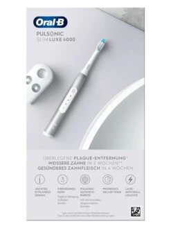 Oral B Schallzahnbürste "Pulsonic Slim Luxe 4000" In Silber -PureGlow Verkäufe oral b schallzahnburste pulsonic slim luxe 4000 in silber 8