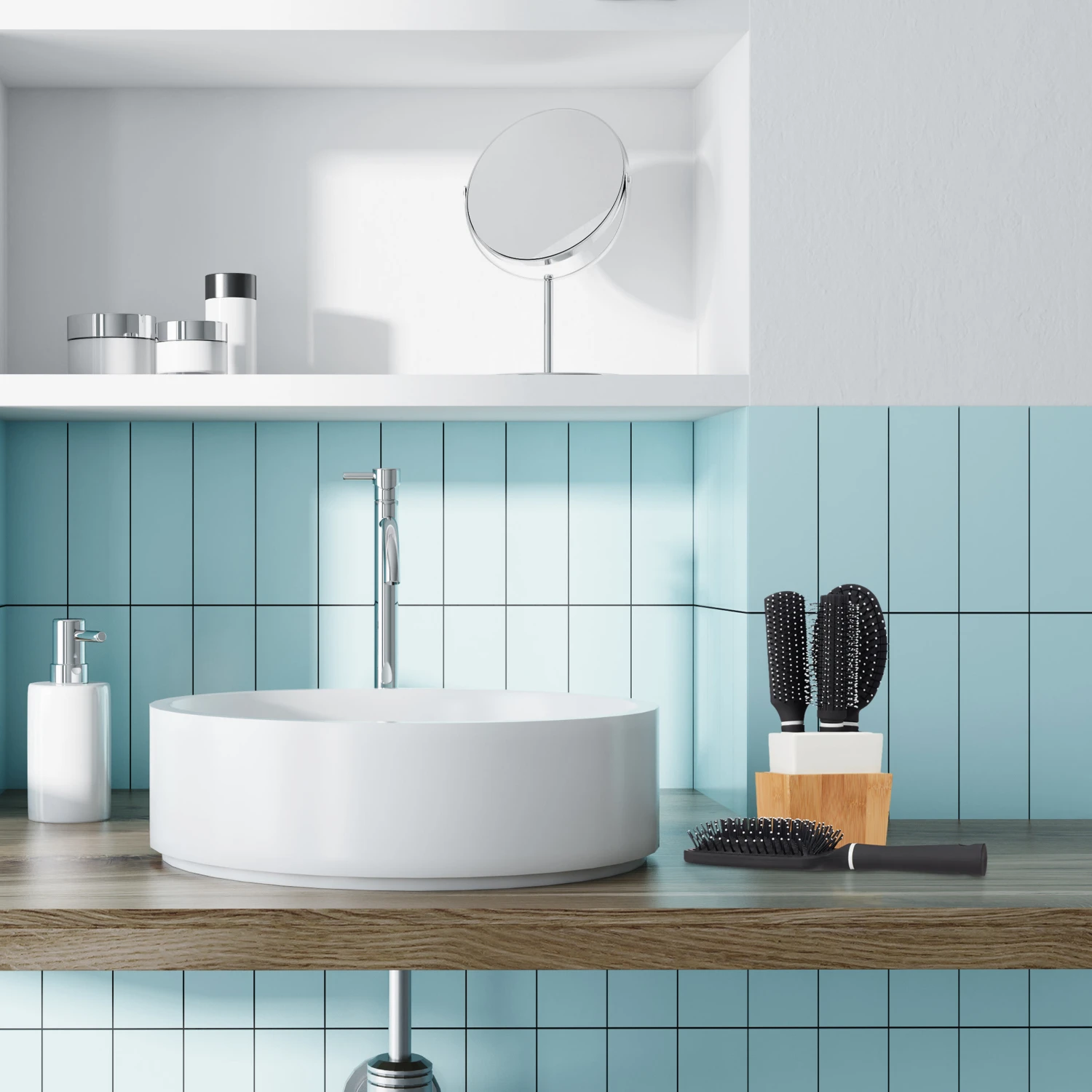 4x Haarbürste In Schwarz/Weiß 2 4x Haarbürste In Schwarz/Weiß – Bild 2