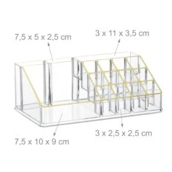 Kosmetikorganizer In Transparent/Gold -PureGlow Verkäufe relaxdays kosmetikorganizer in transparent gold 3